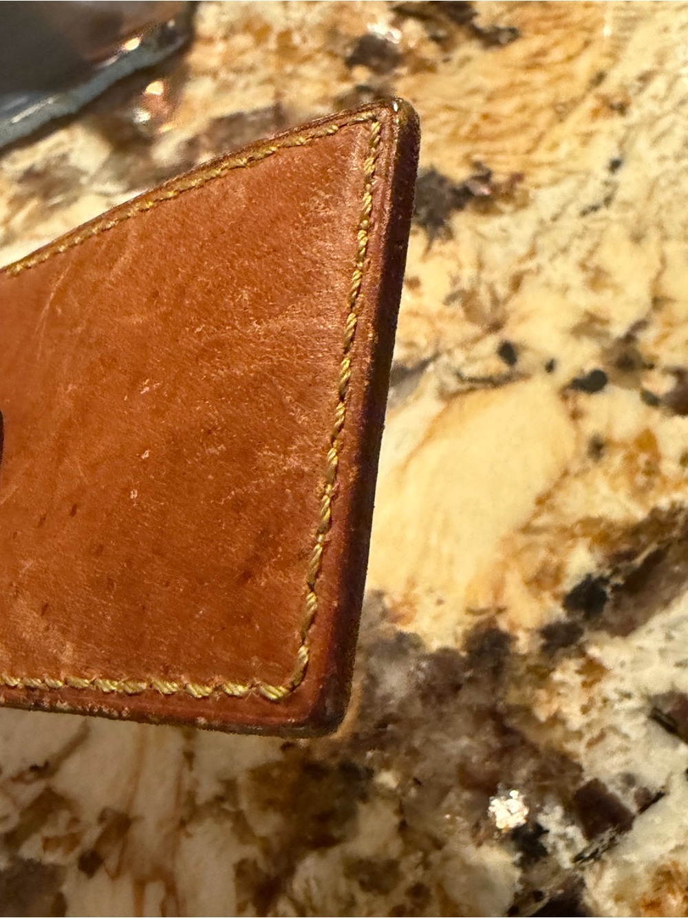Louis Vuitton Brown Leather Luggage Tag Stamped - Picture 6 of 6